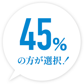 45%の方が選択！